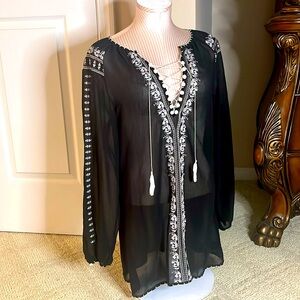 BCBG Maxazria sheer‎ swim coverup